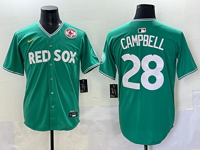 Men 2025 Boston Red Sox #28 Campbell Dark Green Joint Name Nike MLB Jersey style 9->boston red sox->MLB Jersey